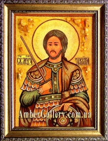 Ікона з бурштину Святий мученик Микита Готський №1