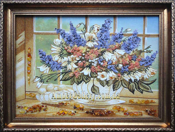 Панно з бурштину «Букет» №78