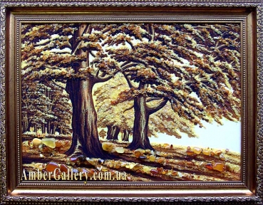 Пейзаж із бурштину «Дуби» №20