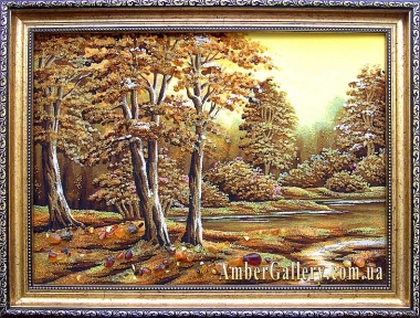 Пейзаж із бурштину «Річка» №140