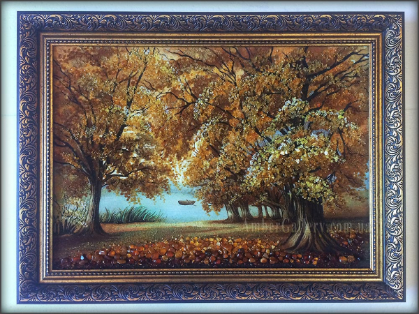 Бурштинова картина «Човник» №347