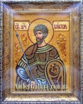 Ікона з бурштину Святий мученик Віктор Дамаський №2