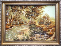 Бурштинова картина «Пара лелек» №208