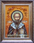 Ікона з бурштину Святитель Іоанн Милостивий №2