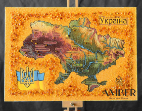 Картина з бурштину «Карта України» №4